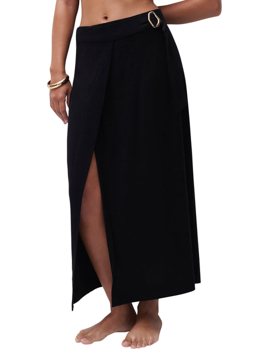 Falda larga negra de playa Chantelle - flanesyfresones