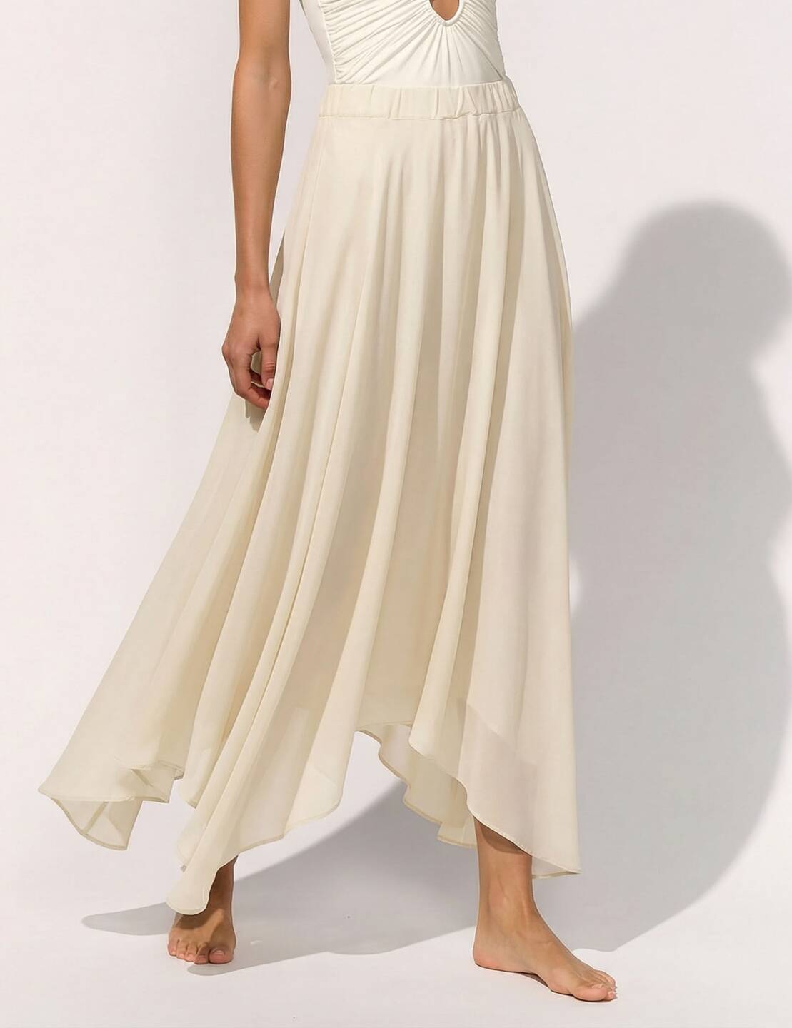 Falda silk white