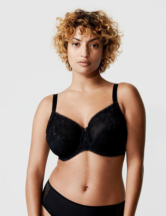 Sujetador negro con aros muy cubriente - flanesyfresones