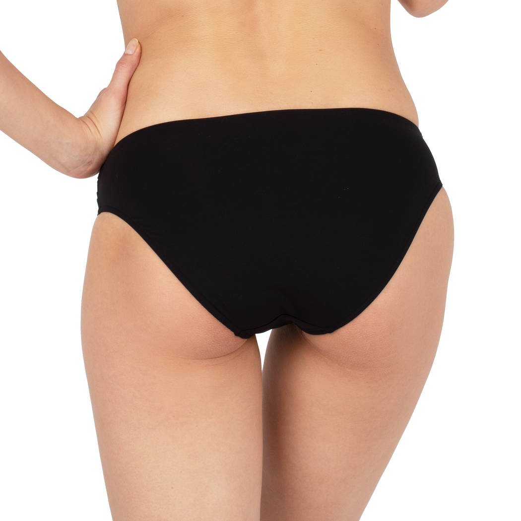 Bikini Slip Ajourage couture negro