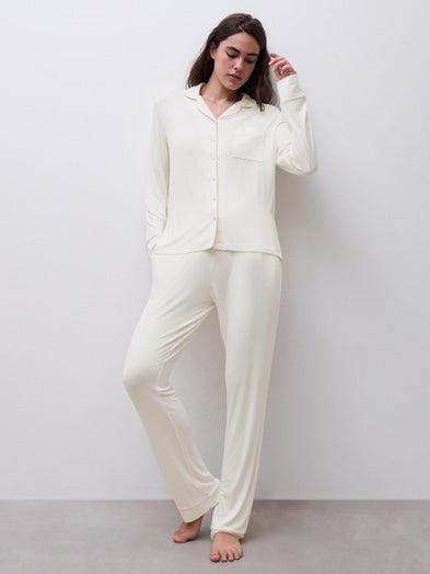 Pijama set Daisy modal marfil
