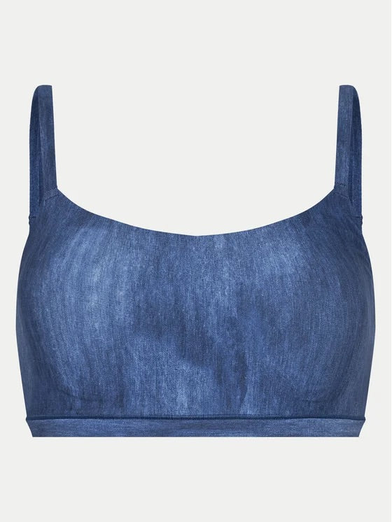 Top sin aros denim print