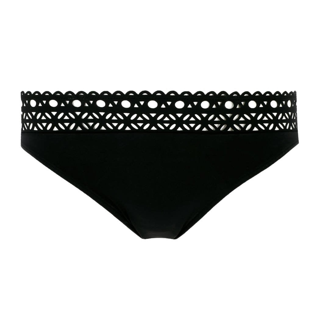 Bikini Slip Ajourage couture negro