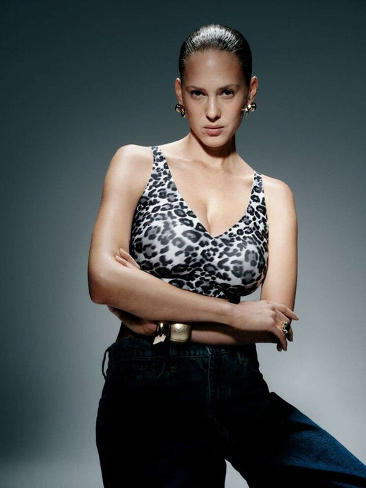 Top sin aros shimmer print