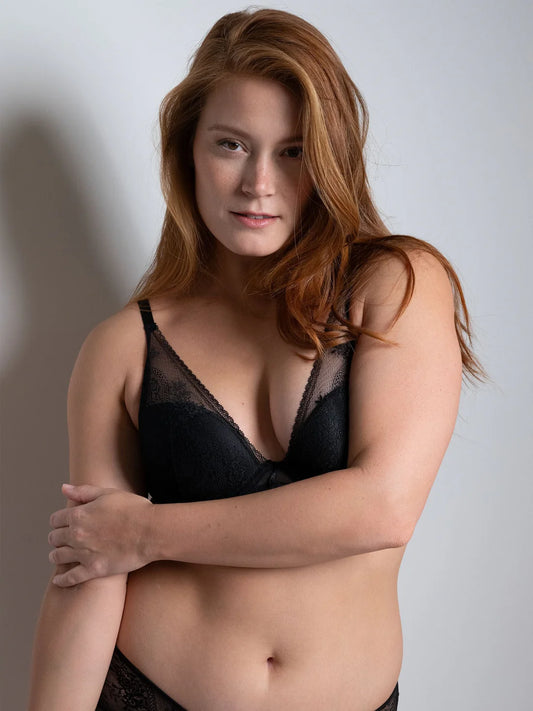 Sujetador negro escote uve, Maddie - flanesyfresones