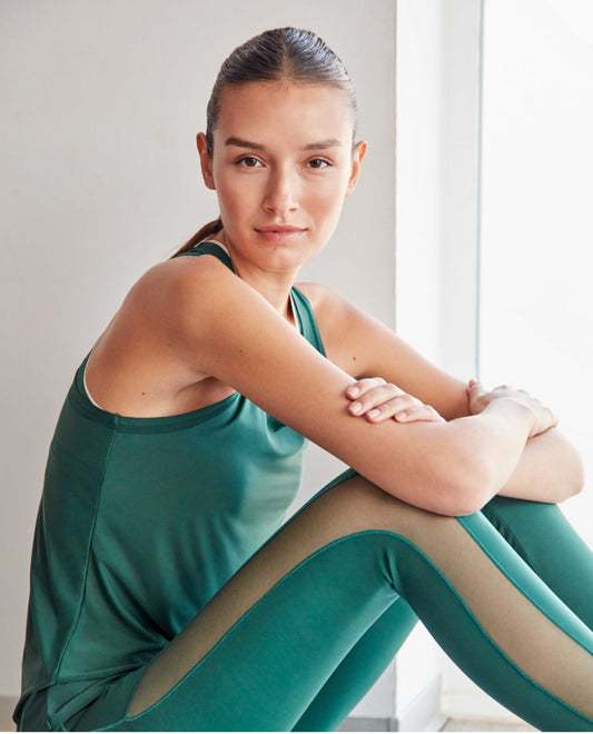 Legging deporte verde cintura alta