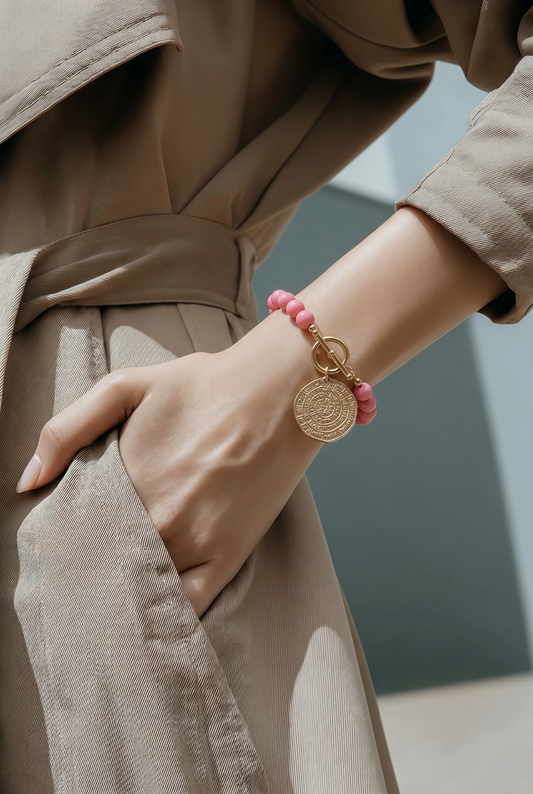 Pulsera Teresa medalla - flanesyfresones