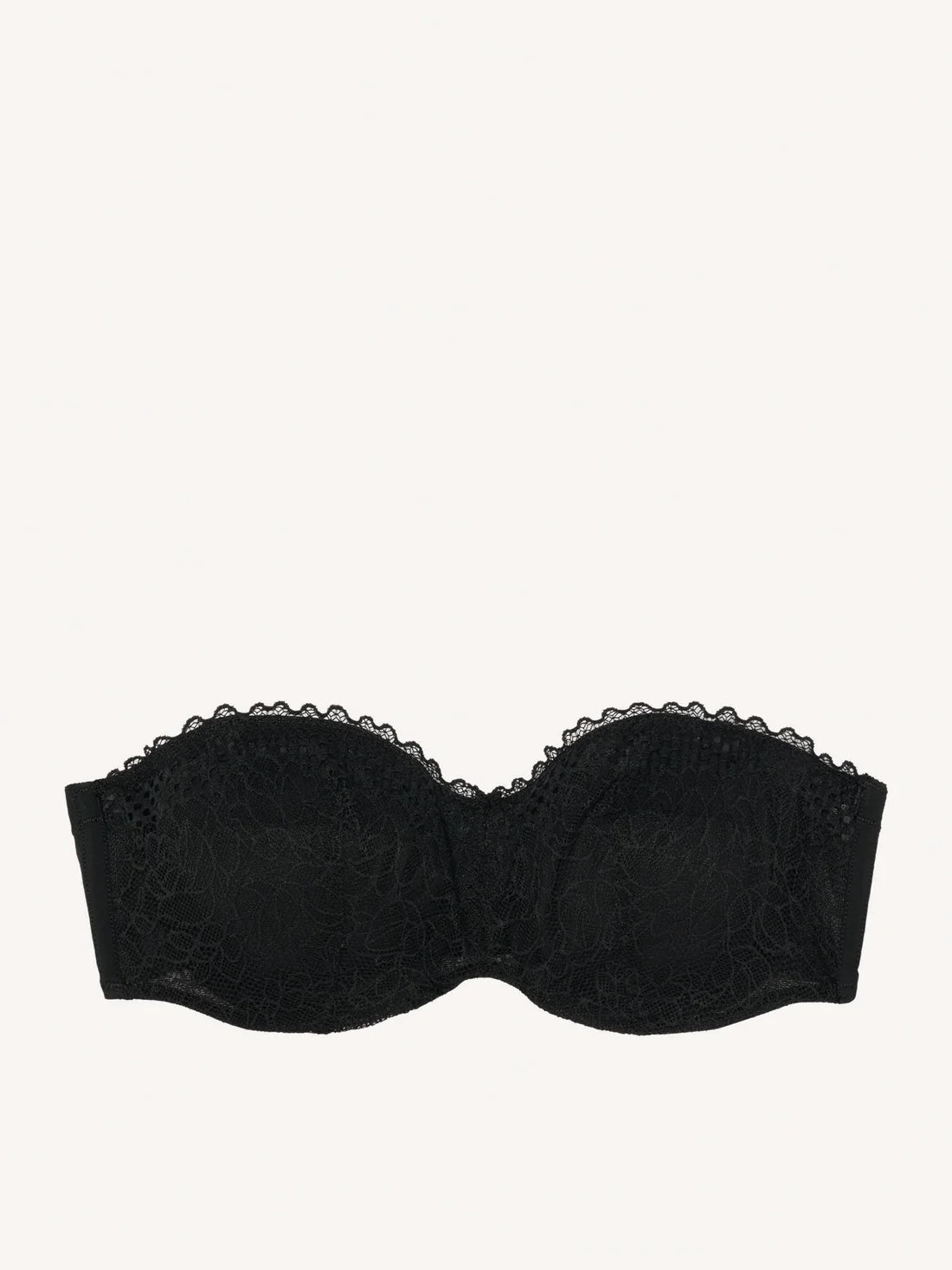 SUJETADOR NEGRO CON AROS BANDEAU, PILAR