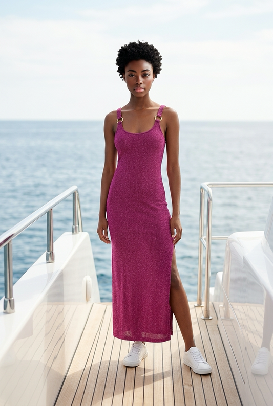 Vestido Amiva Goldenrib - Cyclamen - flanesyfresones