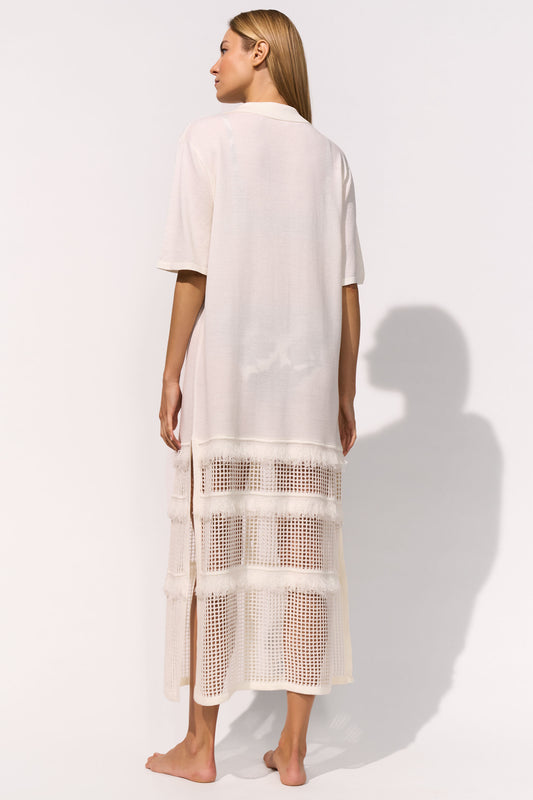 Dress silk white - flanesyfresones
