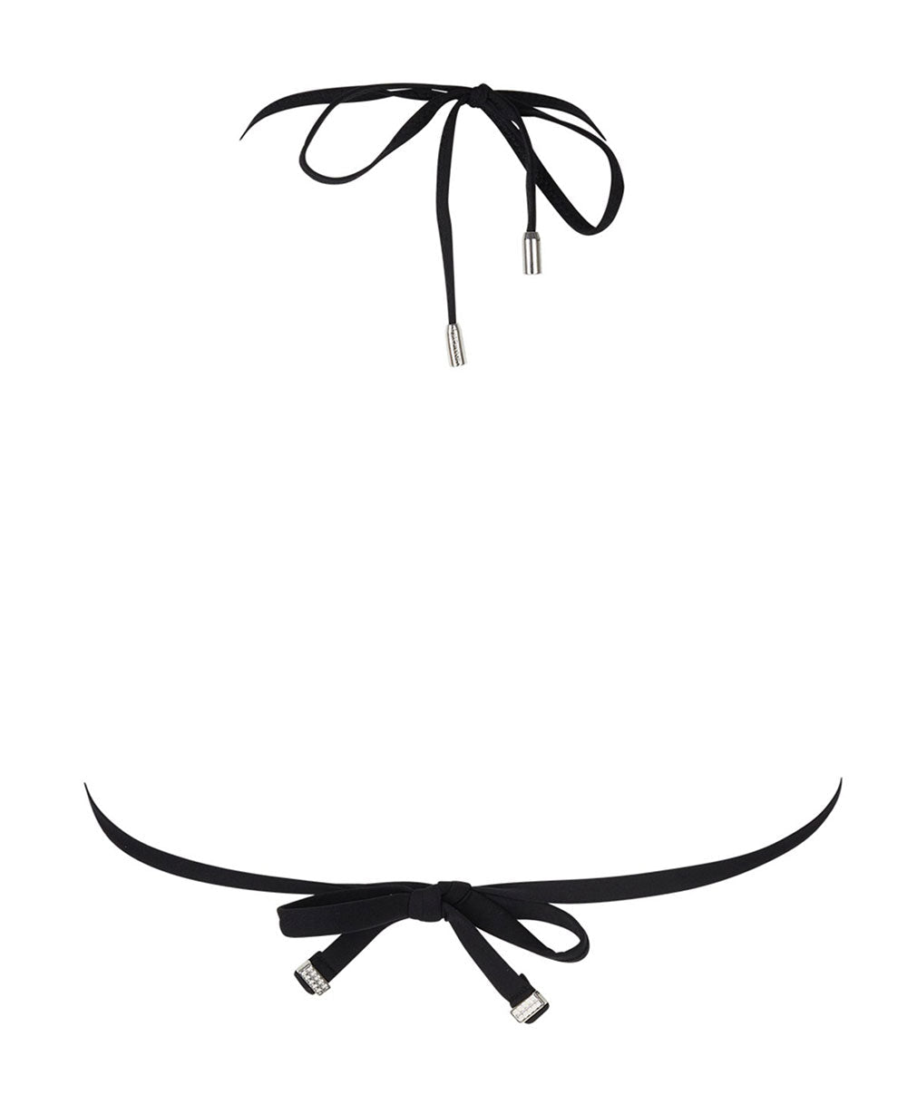Bikini Triangular ajourage couture negro