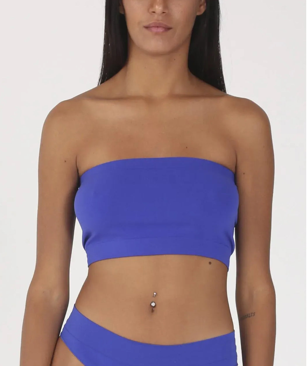 Top azul Bandeau Sin Tirantes