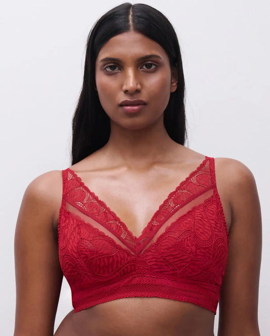 Sujetador sin aros de sujeción - Rojo Escarlata