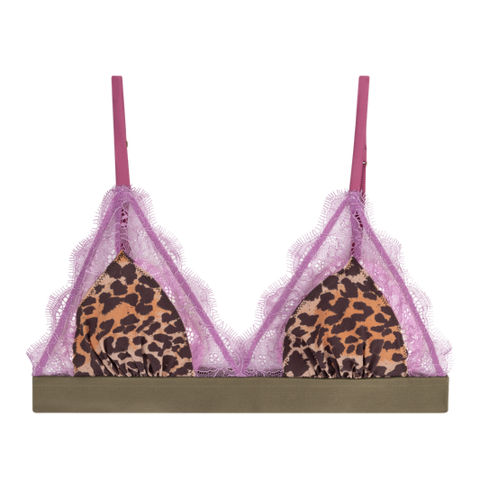 LOVE LACE Delicate triangle bralette pink