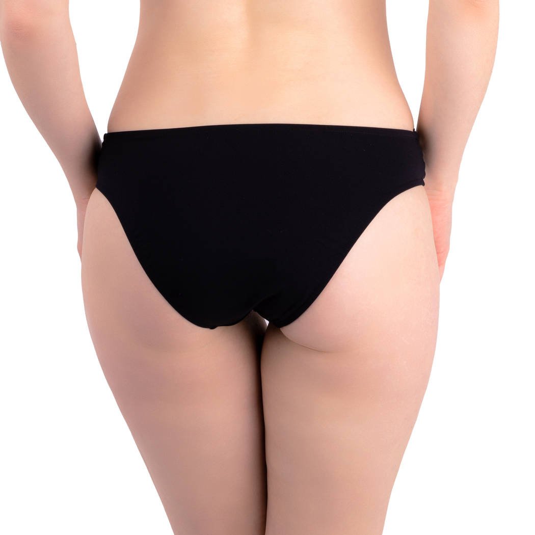 Bikini Slip Ajourage couture negro