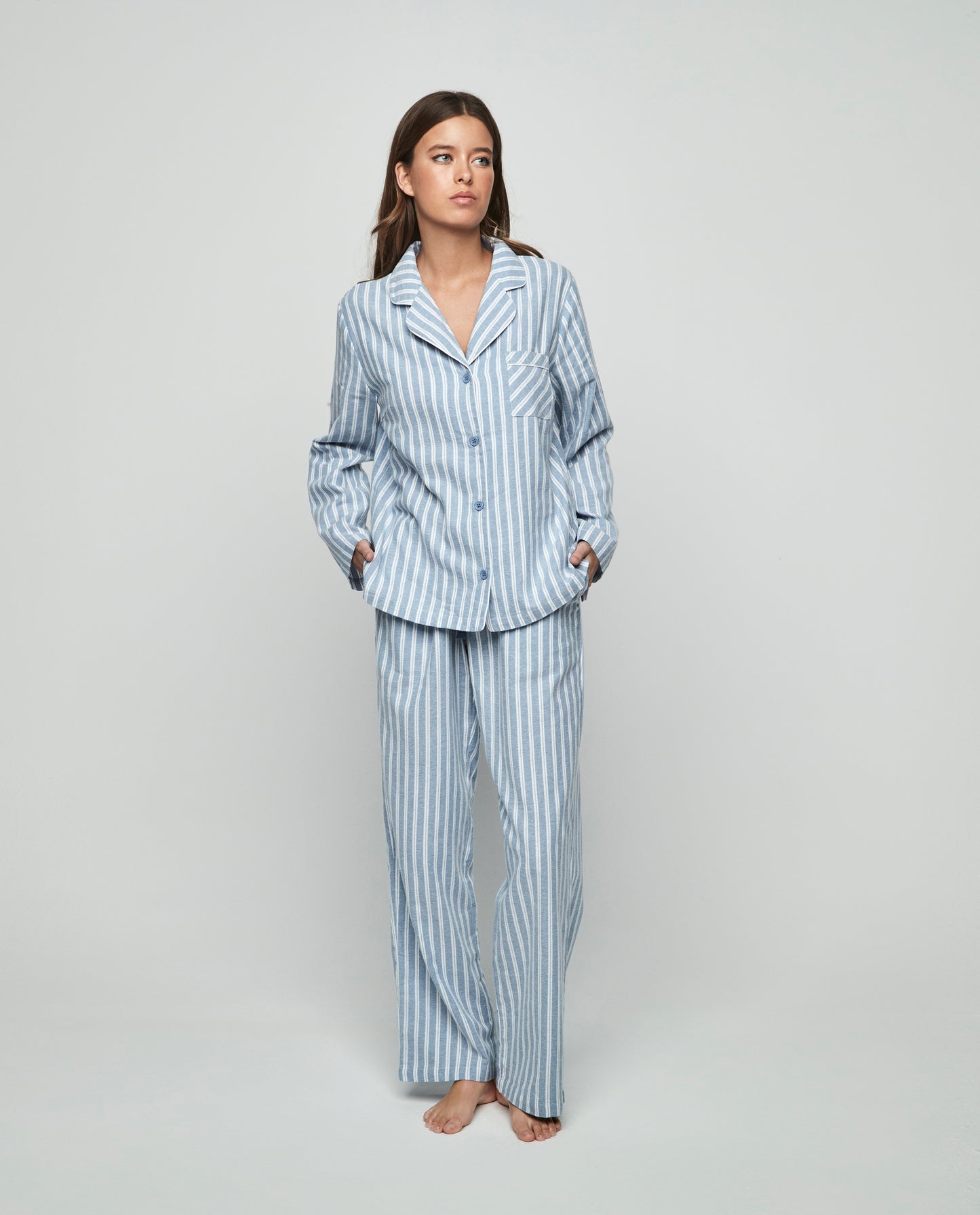 Pijama azul rayas