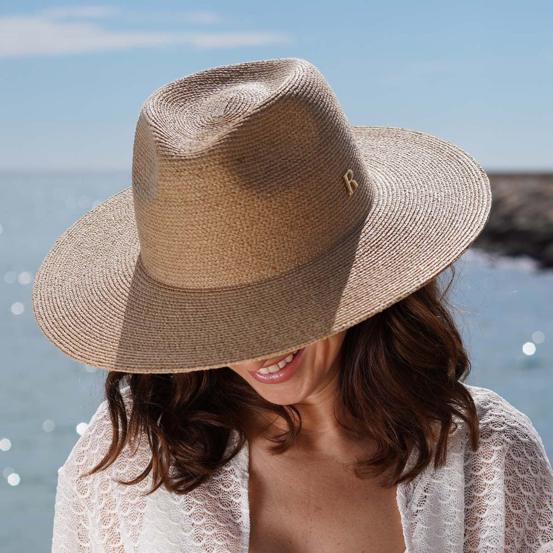 Sombrero Fedora Ala Media Raffia DELFOS