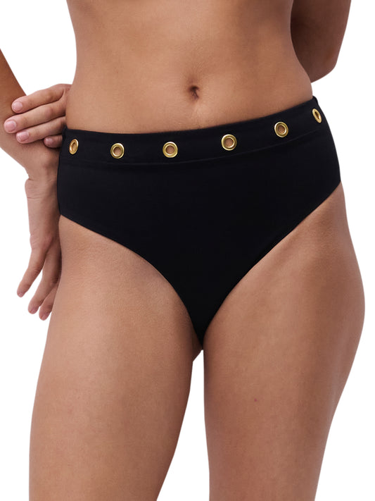 Braguita bikini alta negra tachuelas Chantelle - flanesyfresones