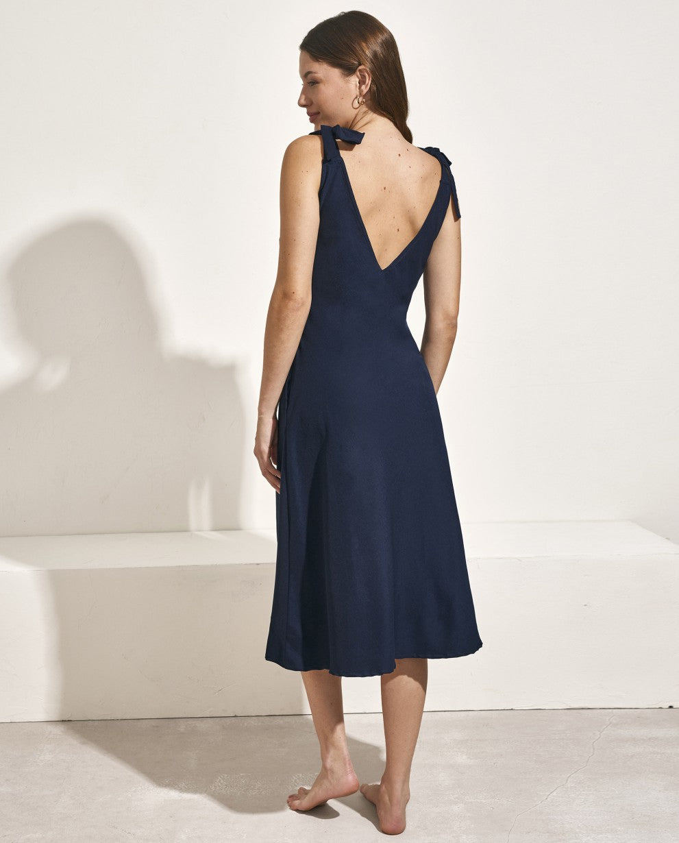 Vestido largo marino