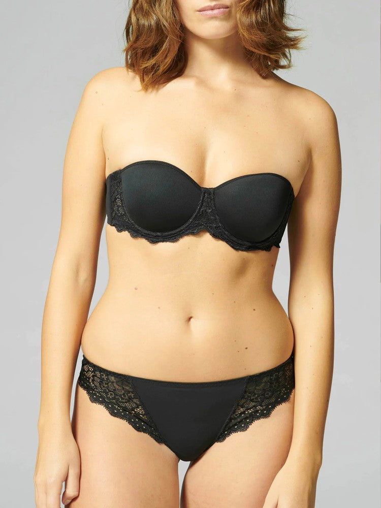 Sujetador negro sin tirantes, caresse - flanesyfresones