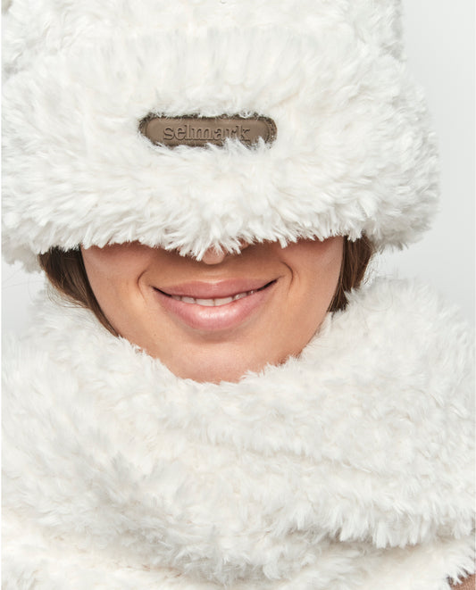 Set Gorro y Bufanda Crema