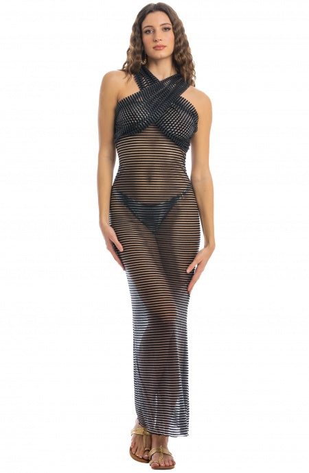 Vestido largo transparente