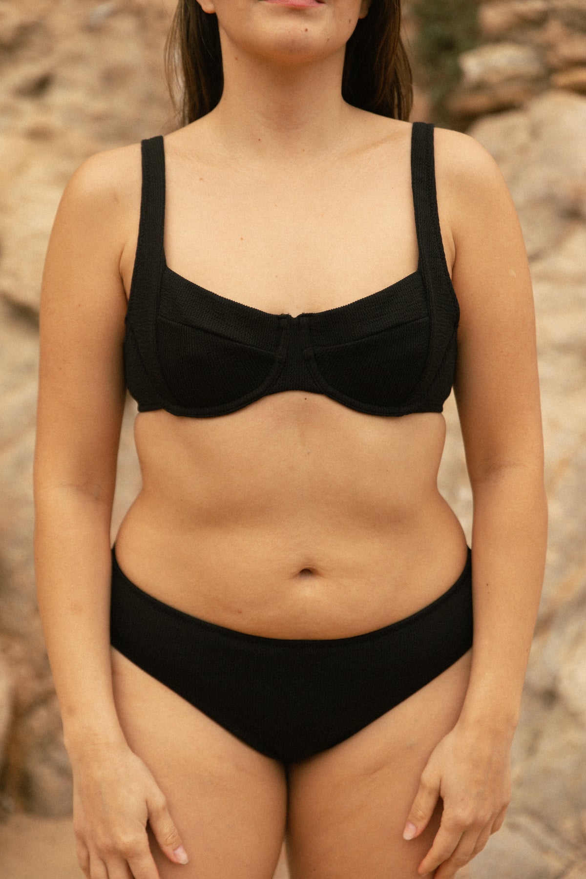 Braga biquini negra AQUA - flanesyfresones