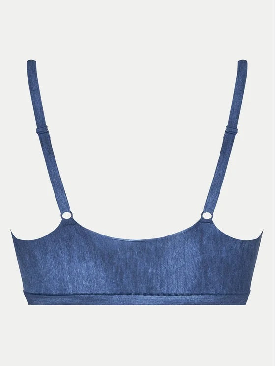 Top sin aros denim print