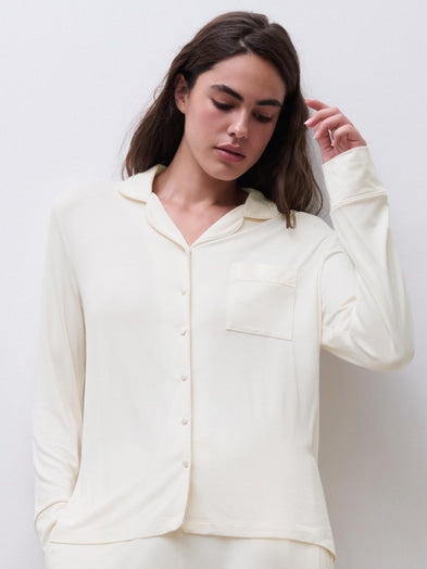 Pijama set Daisy modal marfil