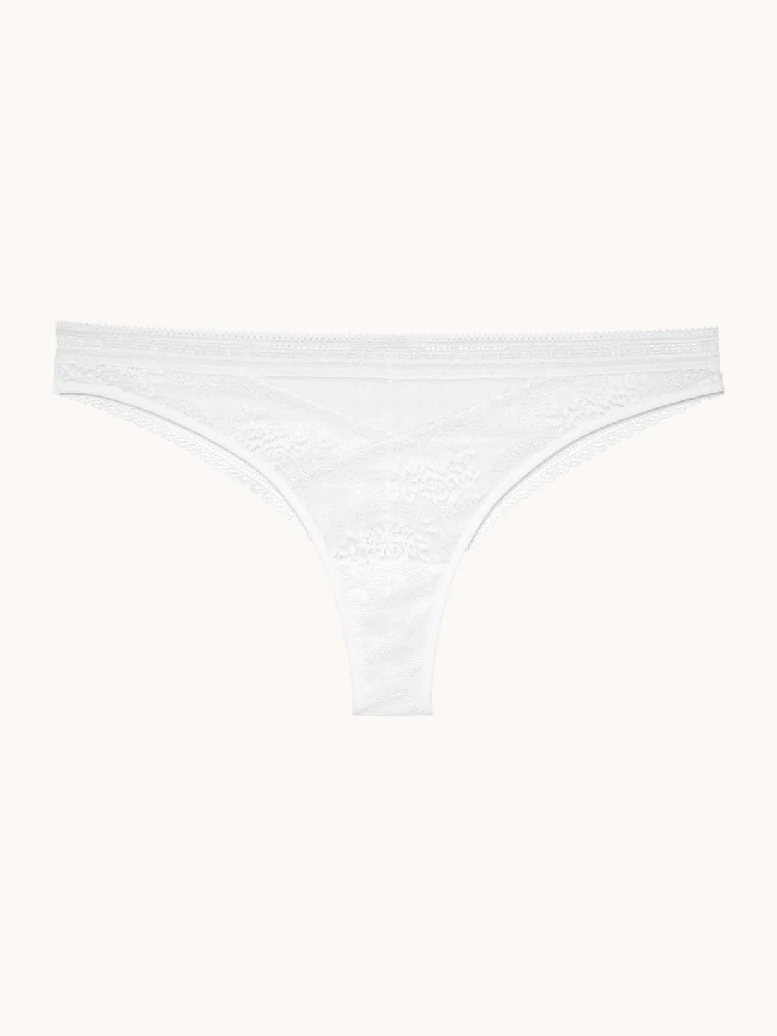 Tanga encaje talle bajo blanco, Maddie - flanesyfresones