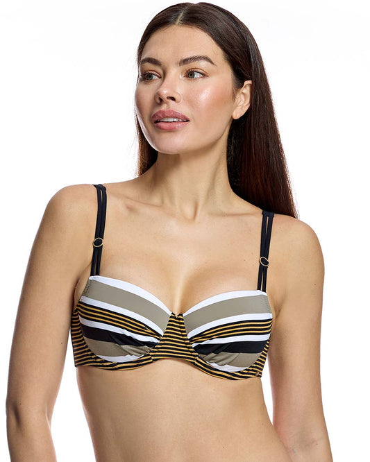 Biquini top aros rayas