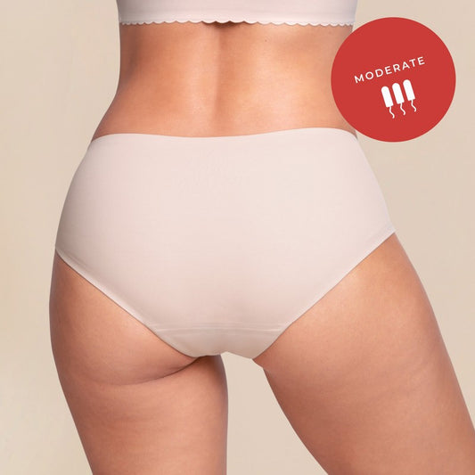 Bragas mensturales, a prueba de regla. Color nude