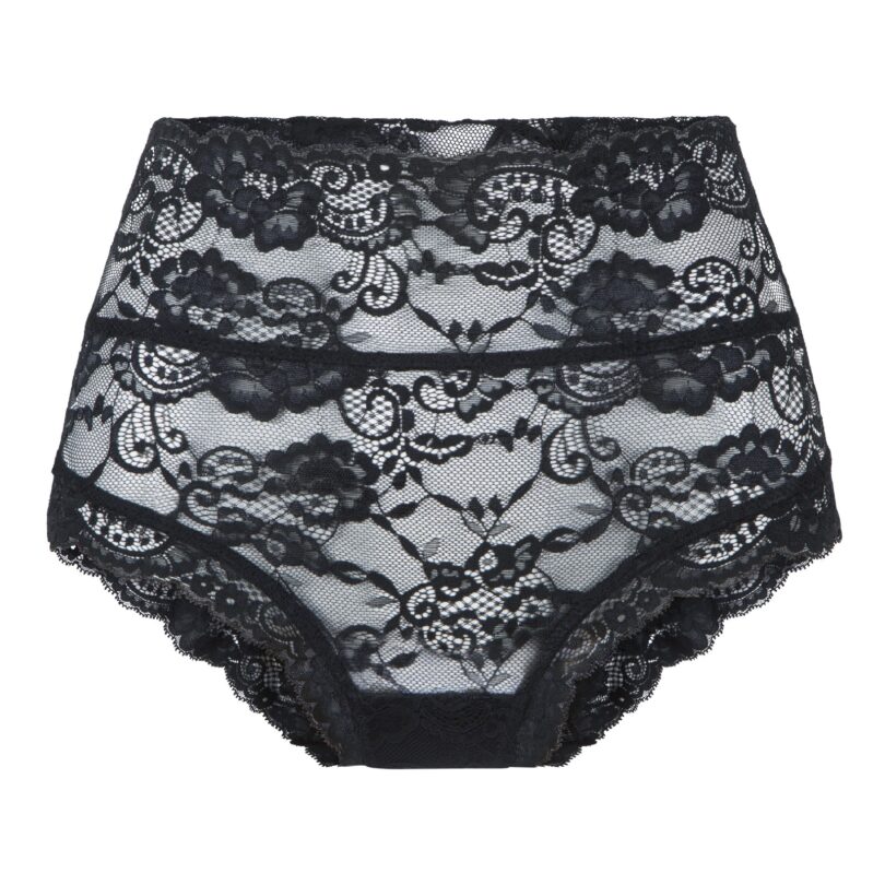 Braga encaje sexy talle alto negro - flanesyfresones