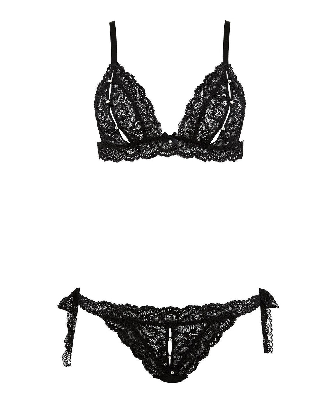 Conjunto sexy perlas P080E - flanesyfresones
