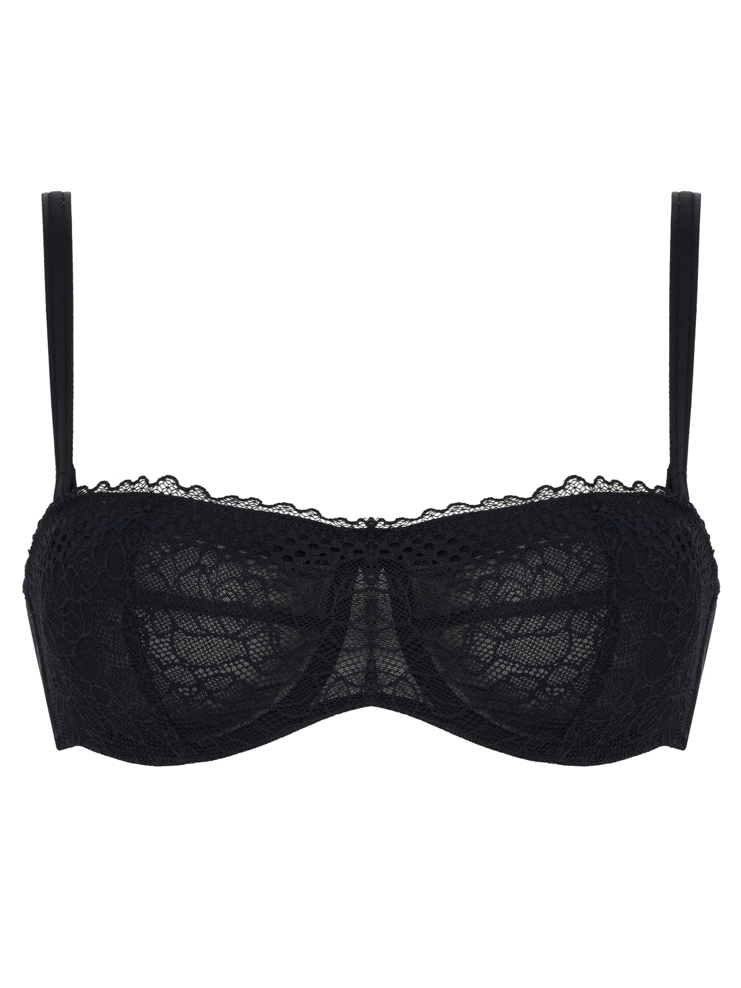 SUJETADOR NEGRO CON AROS BANDEAU, PILAR