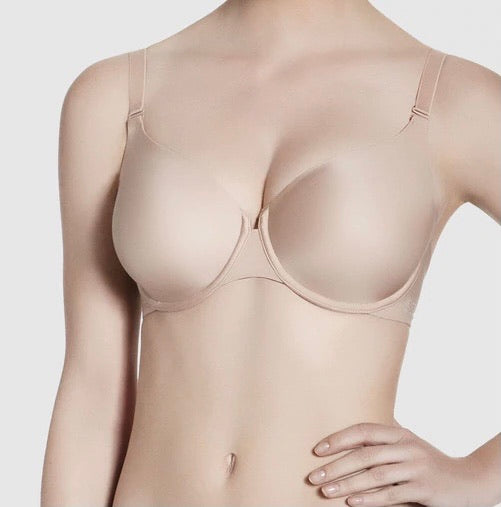 Sujetador nude efecto natural sin relleno de Simone Perele. Flanes y Fresones tienda de corsetería en Sitges
