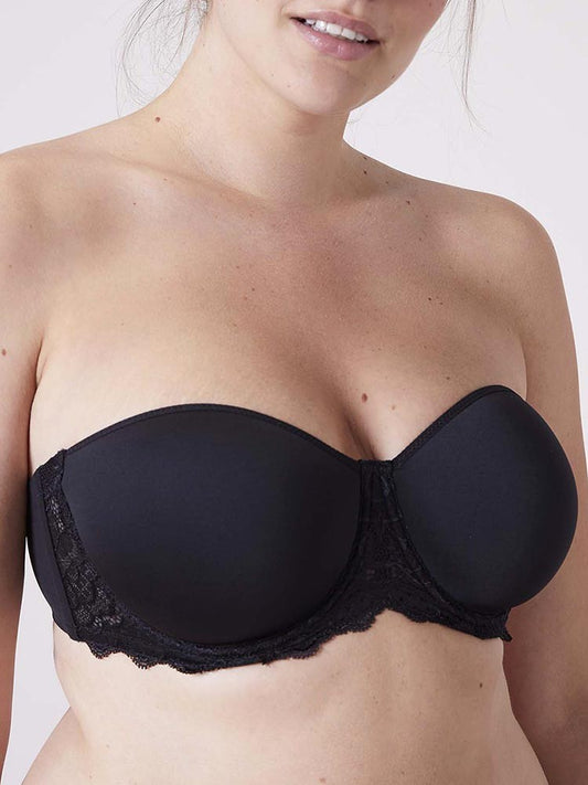 Sujetador negro sin tirantes gran capacidad - flanesyfresones