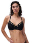 Top bikini negro tachuelas con aro cobertura completa Chantelle - flanesyfresones
