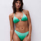 Top bikini triángulo verde  con relleno extraíble - flanesyfresones