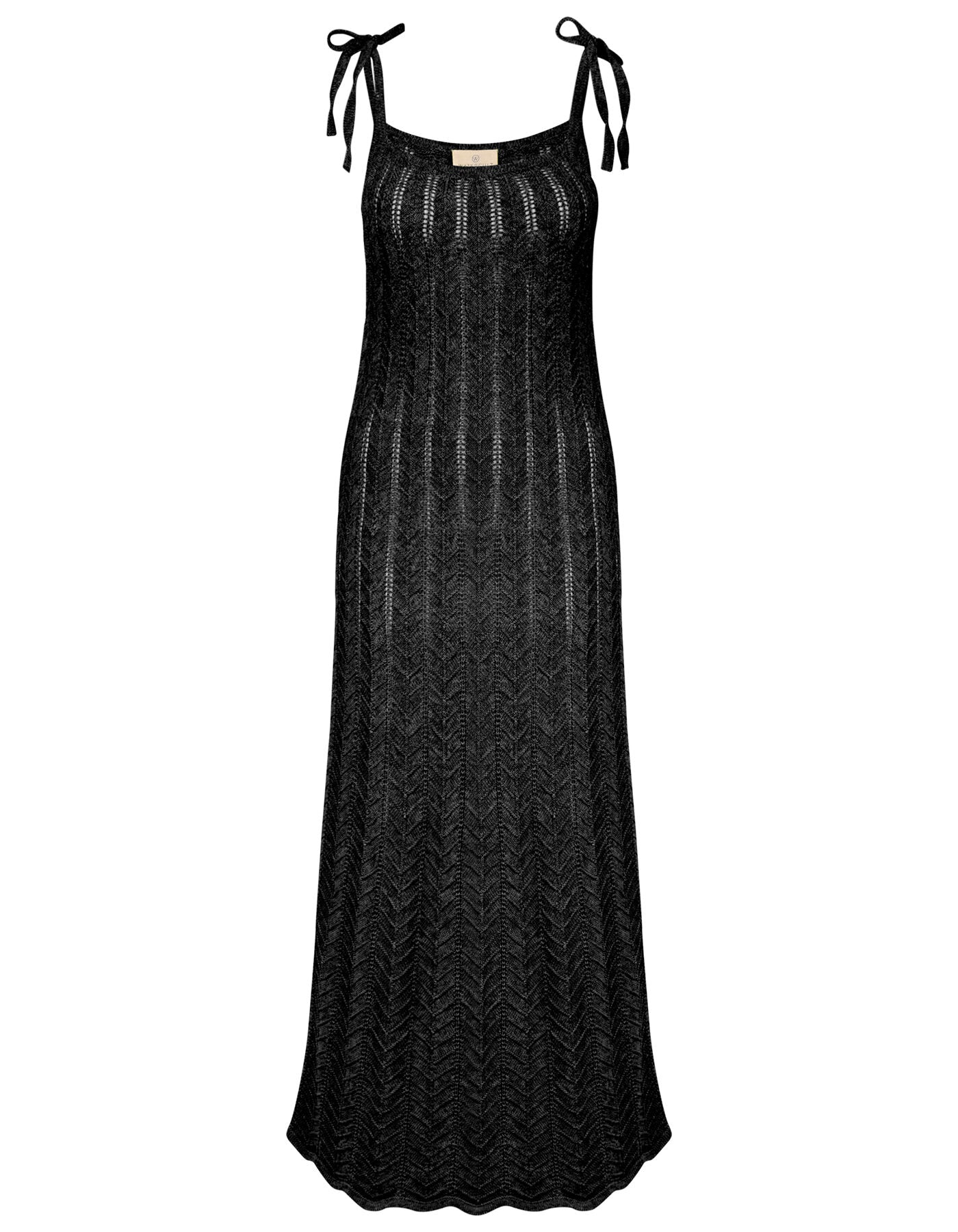 KNITTED DRESS BLACK - flanesyfresones
