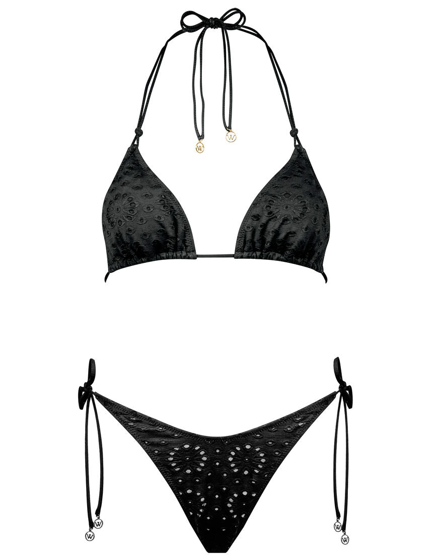 Bikini bottom mini anudado Riviera Notes Deep Black