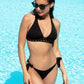 Bikini Slip Ajourage couture negro
