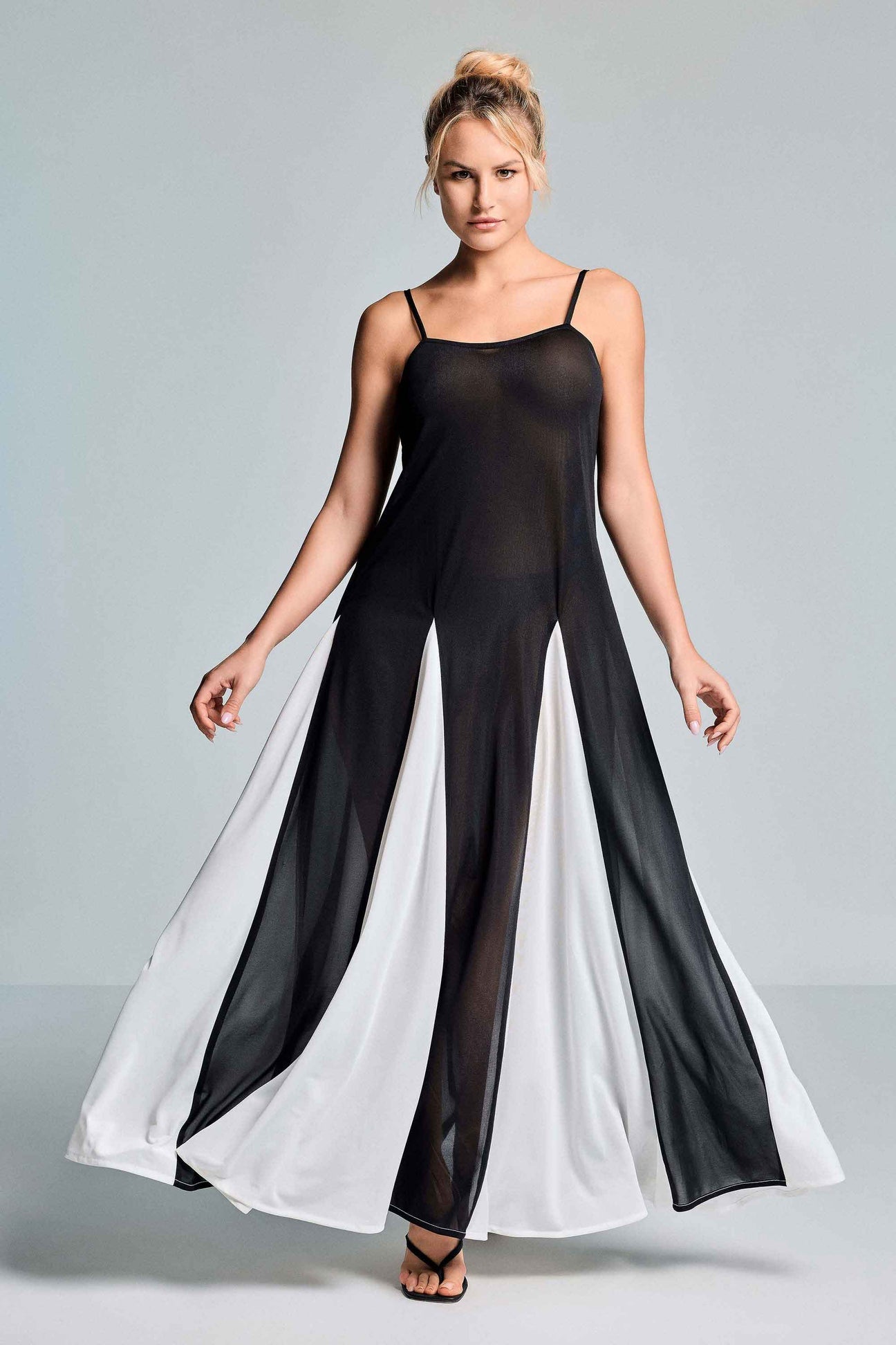 Vestido blanco y negro - flanesyfresones