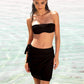 Bikini bandeau ajourage couture negro