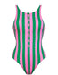 Bañador BACK-CUT Pink Green - flanesyfresones