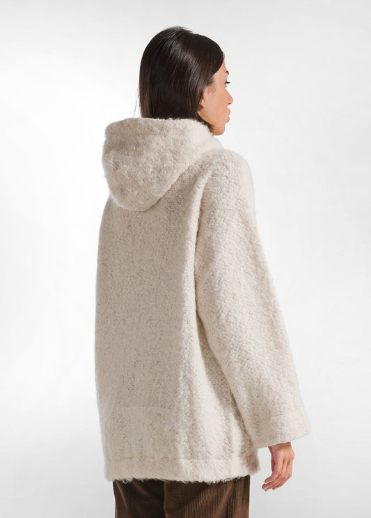 WOOLY BOUCLE' COAT CREAM