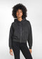 RHINESTONE ZIP-UP HOODIE - BLACK