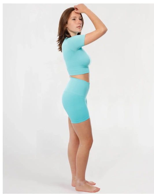 Short Push Up deportivo turquesa