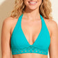 Bikini Triangular turquesa ajourage couture negro - flanesyfresones