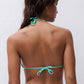 Top bikini triángulo verde  con relleno extraíble - flanesyfresones